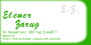 elemer zarug business card